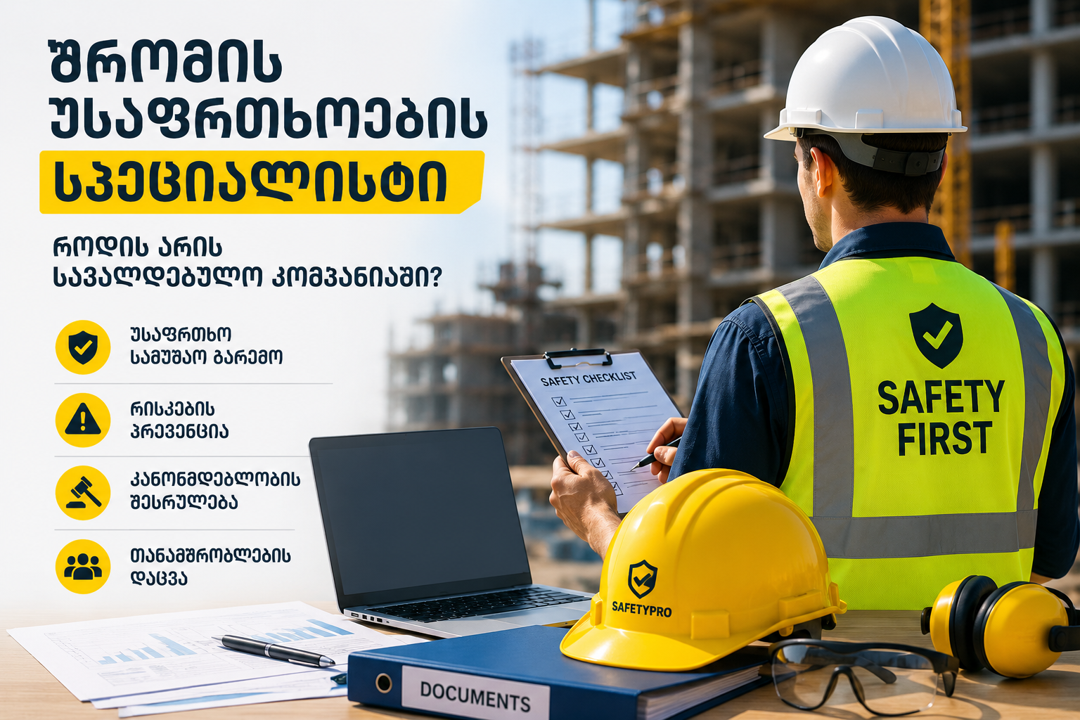 შრომის უსაფრთხოების სპეციალისტი როდის არის სავალდებულო კომპანიაში?